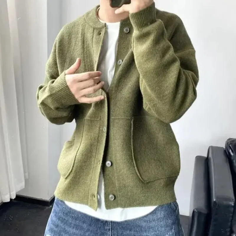 Leon | Herren Oversized Strick-Cardigan mit Knopfleiste