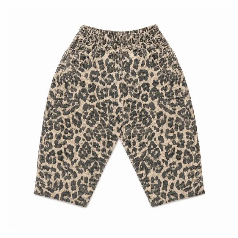 Leopard Corduroy Pants Beige