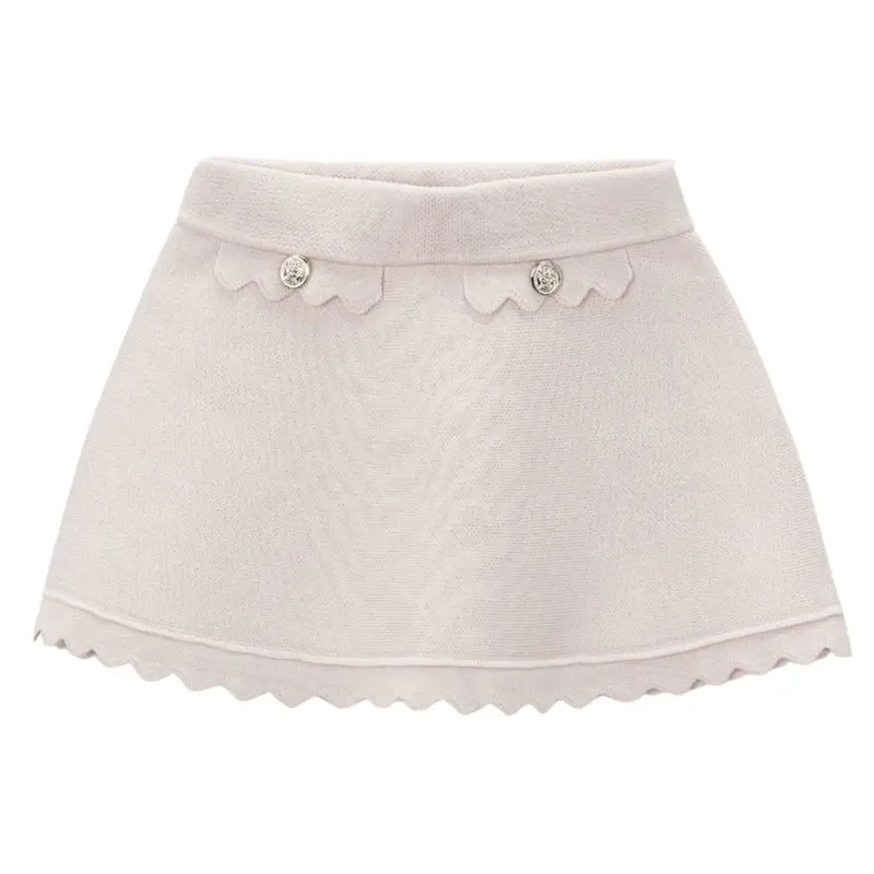 Lichtbeige luxe gebreide rok 3902