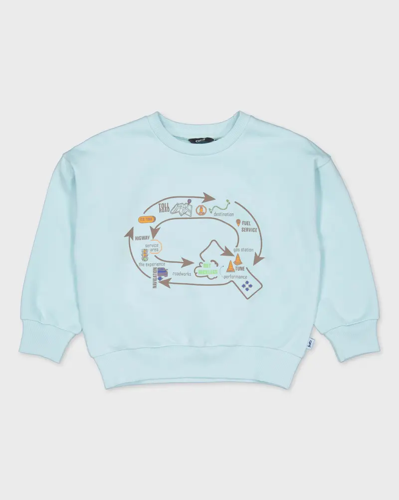 Lichtblauwe sweater met artwork | Ice Blue