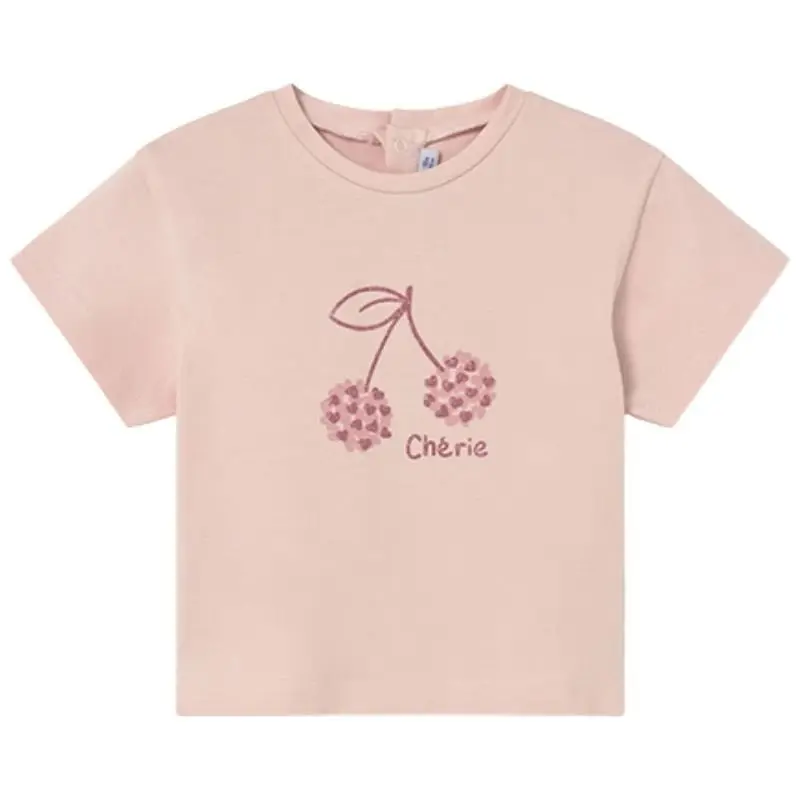 Lichtroze basic korte mouw t-shirt 105