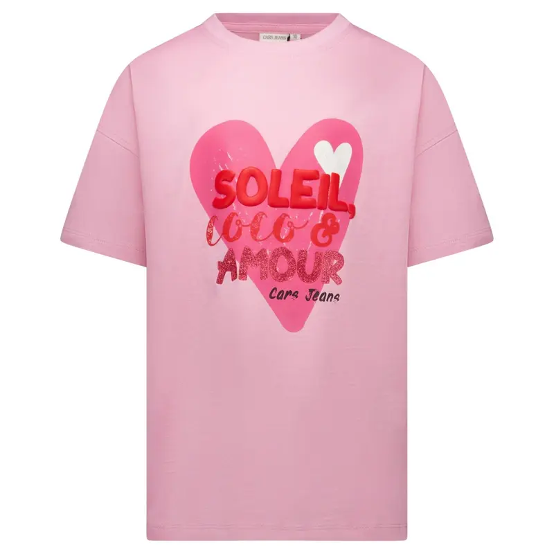 Lichtroze print t-shirt Clozia