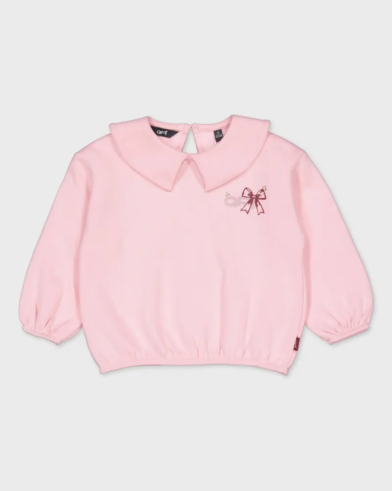 Lichtroze sweater met kraag | Candy Pink
