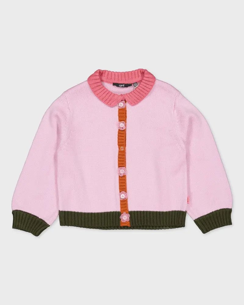 Lichtroze vest met knoopsluiting | Fuchsia