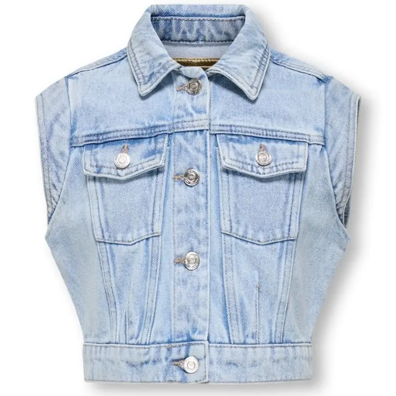 Light Blue Denim regular fit gilet Brody