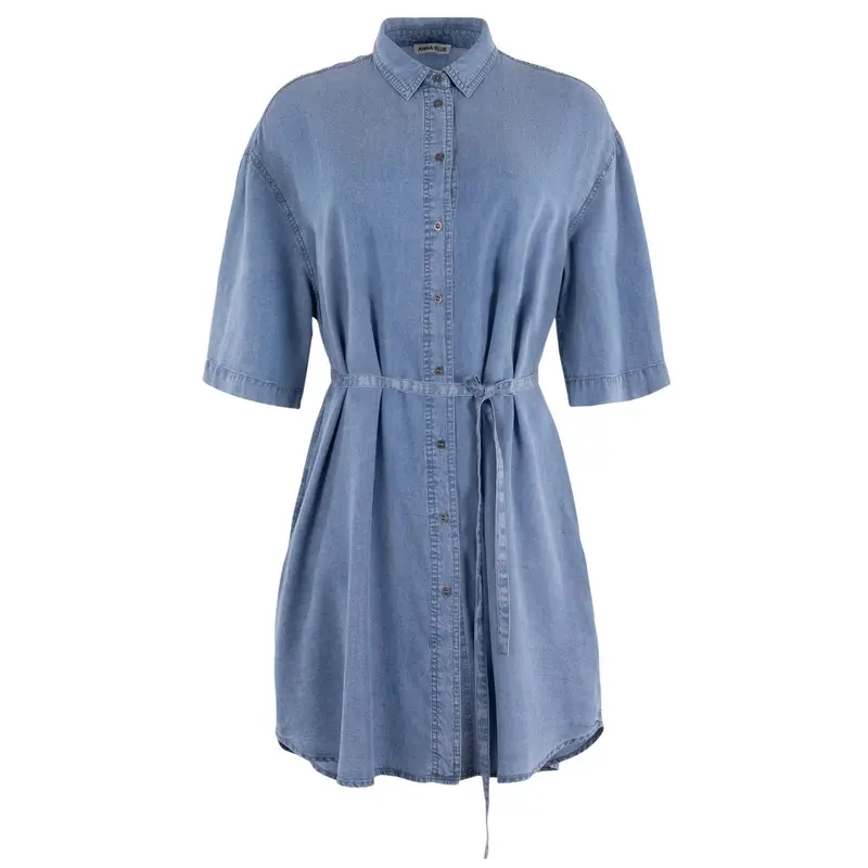 Light Denim Solid denim jurk Snowey