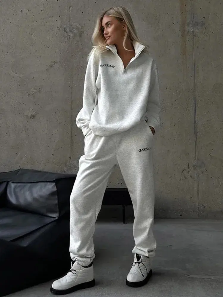 Lila Oversized Trainingsanzug Set