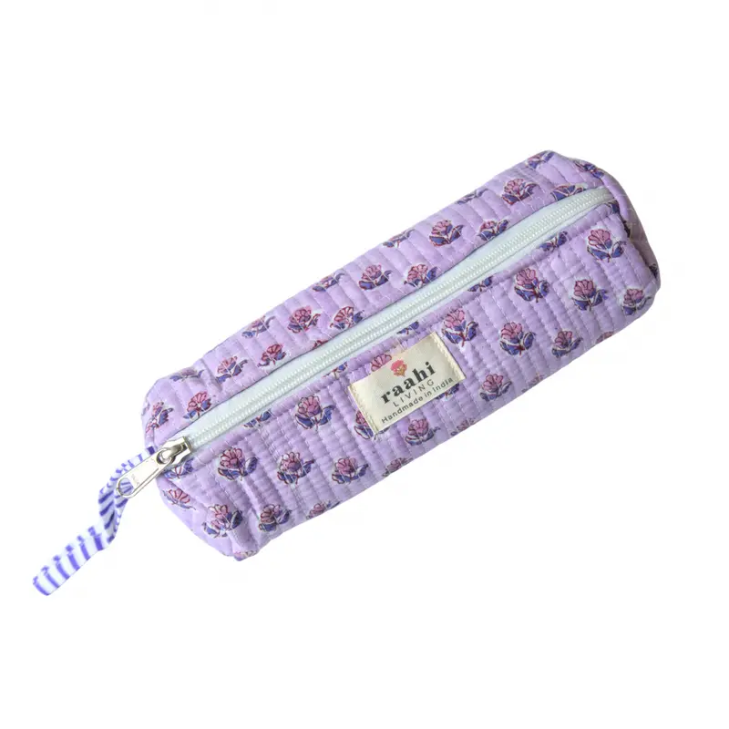 Lilly Block Print Quilted Pouch