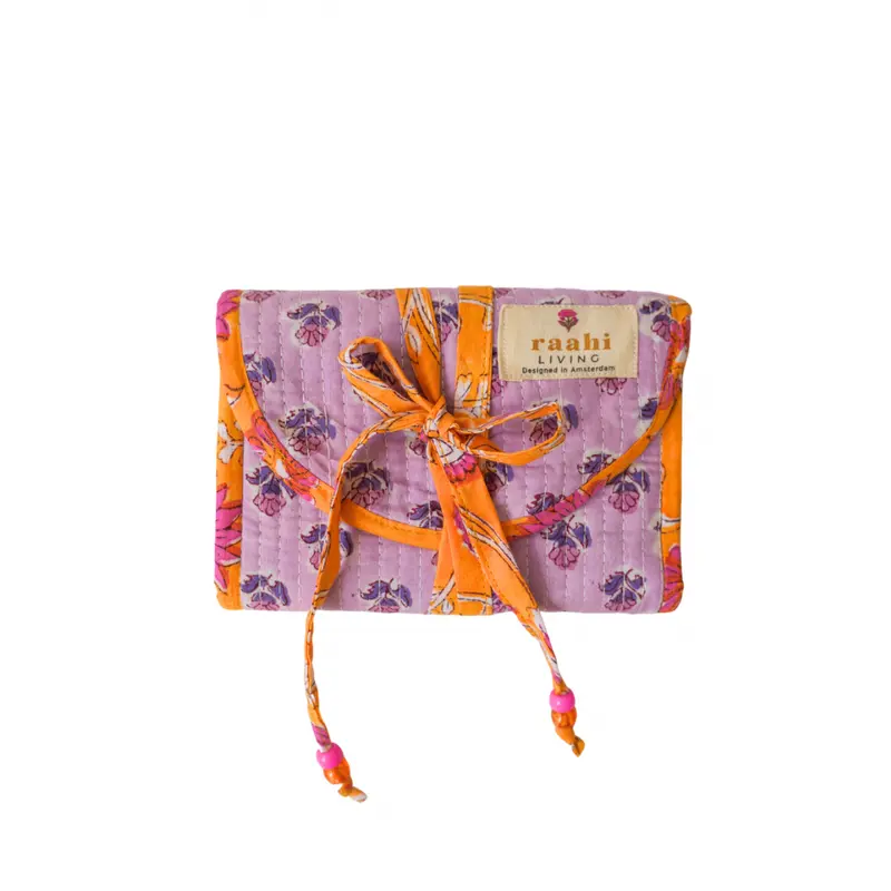 Lilly Block-Printed Quilted Jewellery Organizer