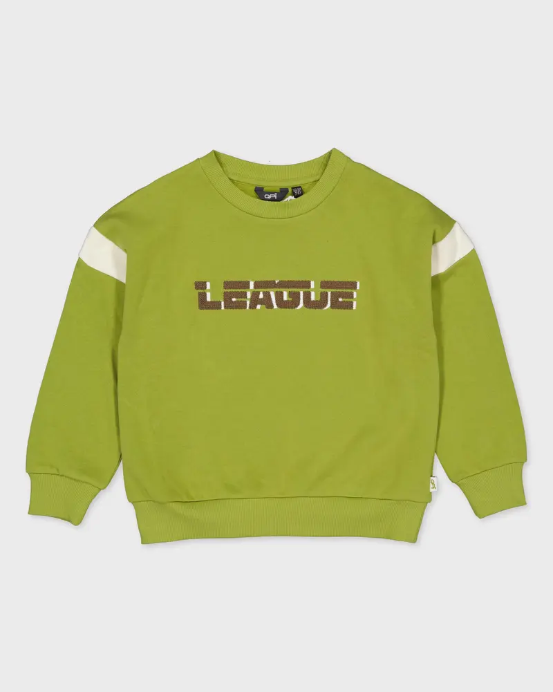 Limoengroene sweater met tekstprint | Olive