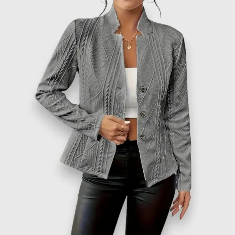 Lina | Weiche Strickjacke mit Stehkragen