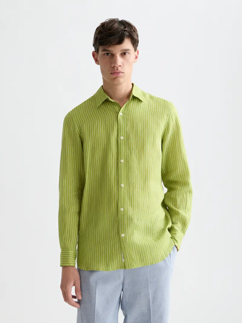 Linen Striped Regular-Fit Shirt
