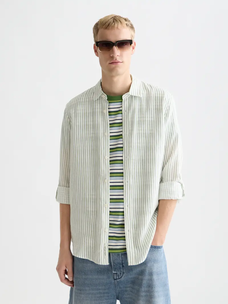 Linen Striped Regular-Fit Shirt