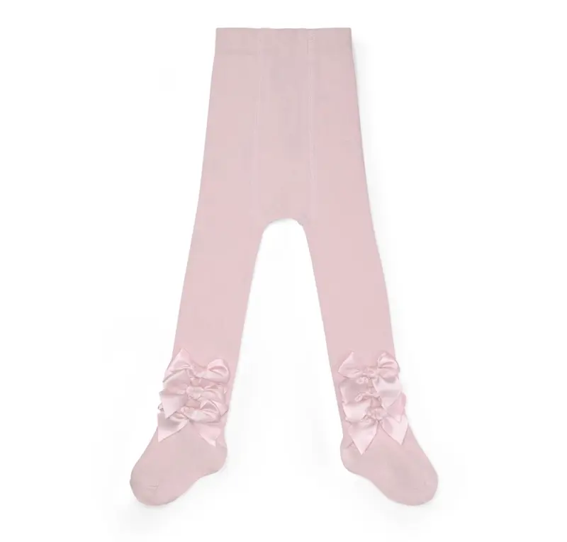 Little A - Divine bow tights pink