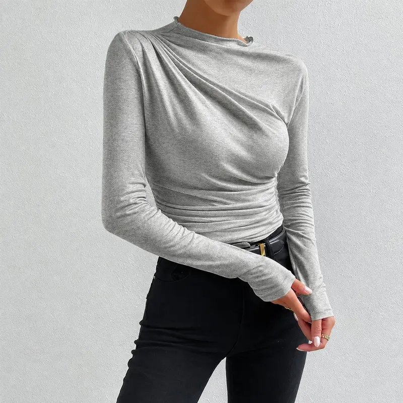 Livia - Figurbetontes Langarmshirt mit Rüschen