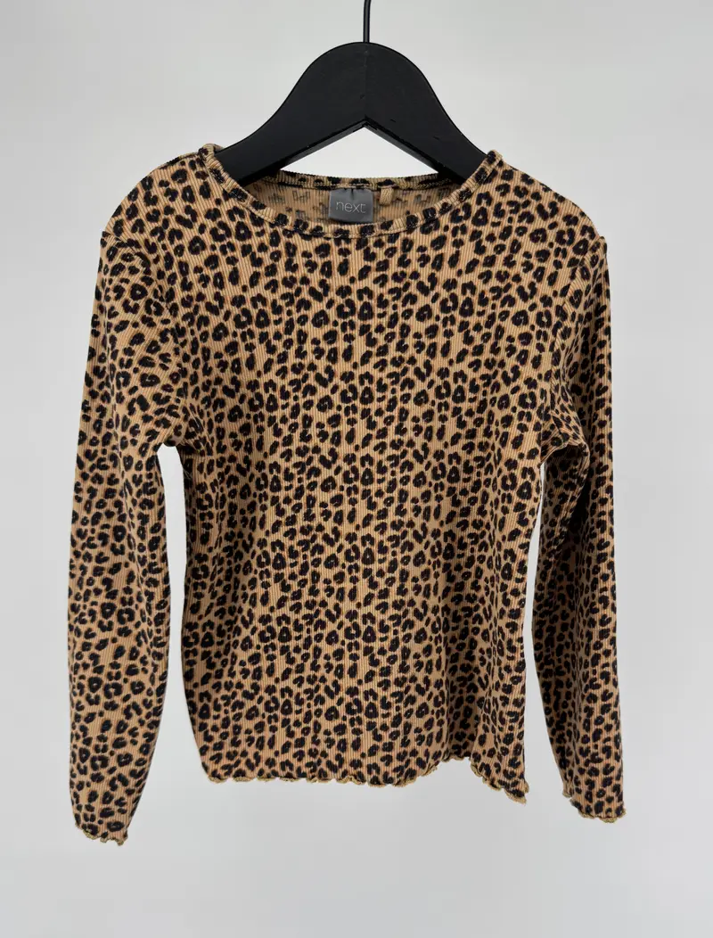 Longsleeve Bruin Luipaard Rib Maat 104