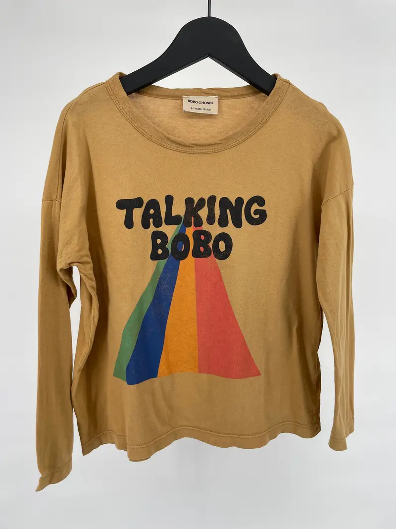 Longsleeve Bruin Talking Bobo Maat 116 / 122