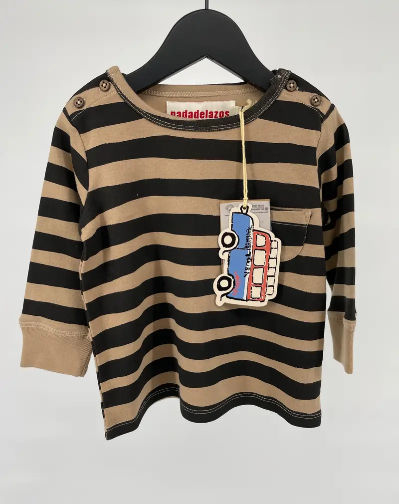Longsleeve Bruin Zwart Zebra Maat 74 / 80