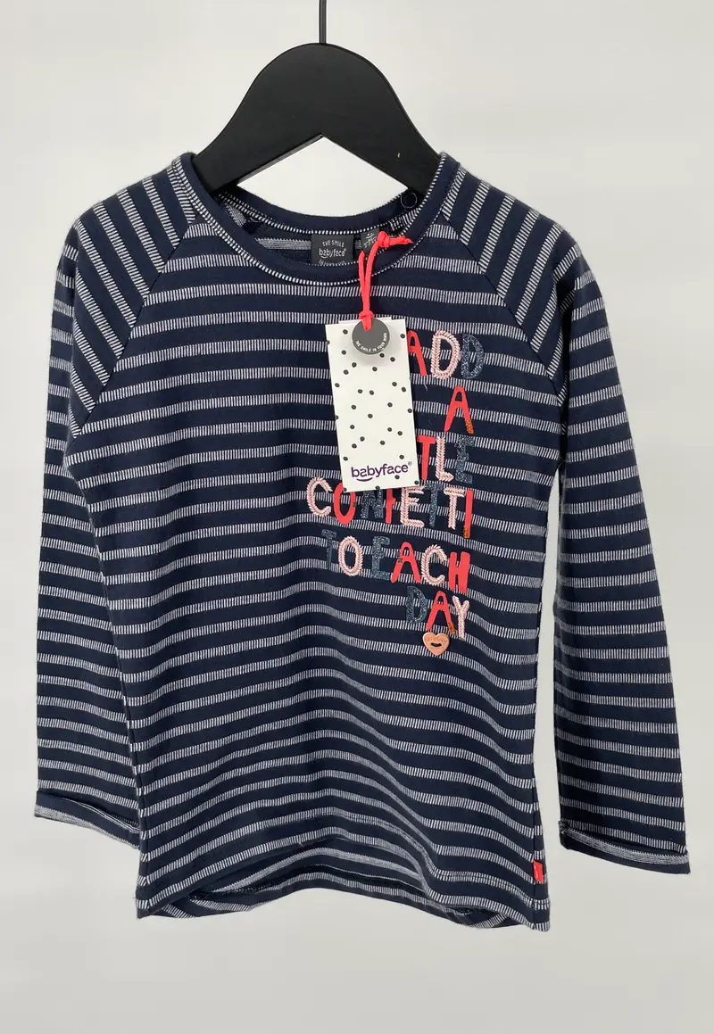 Longsleeve Donkerblauw Gestreept Maat 92