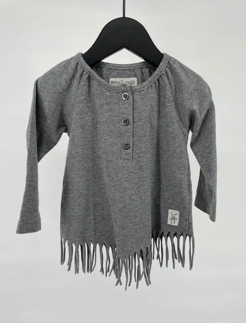 Longsleeve Grijs Franjes Maat 68