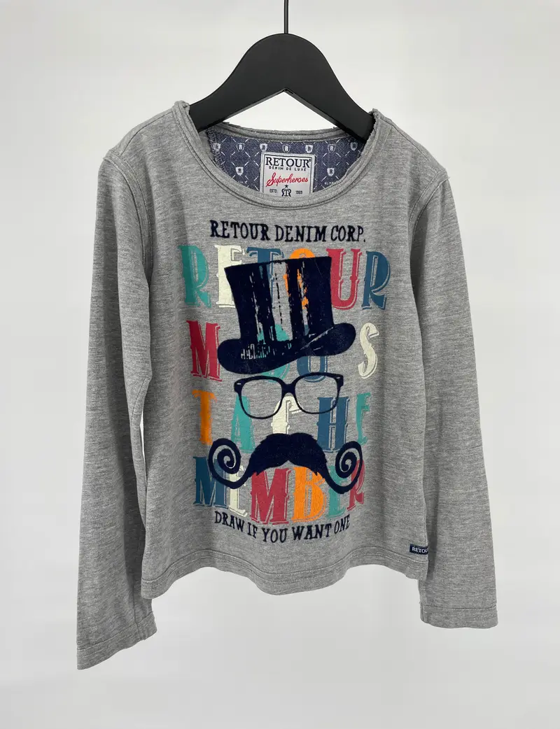 Longsleeve Grijs Moustache Maat 98