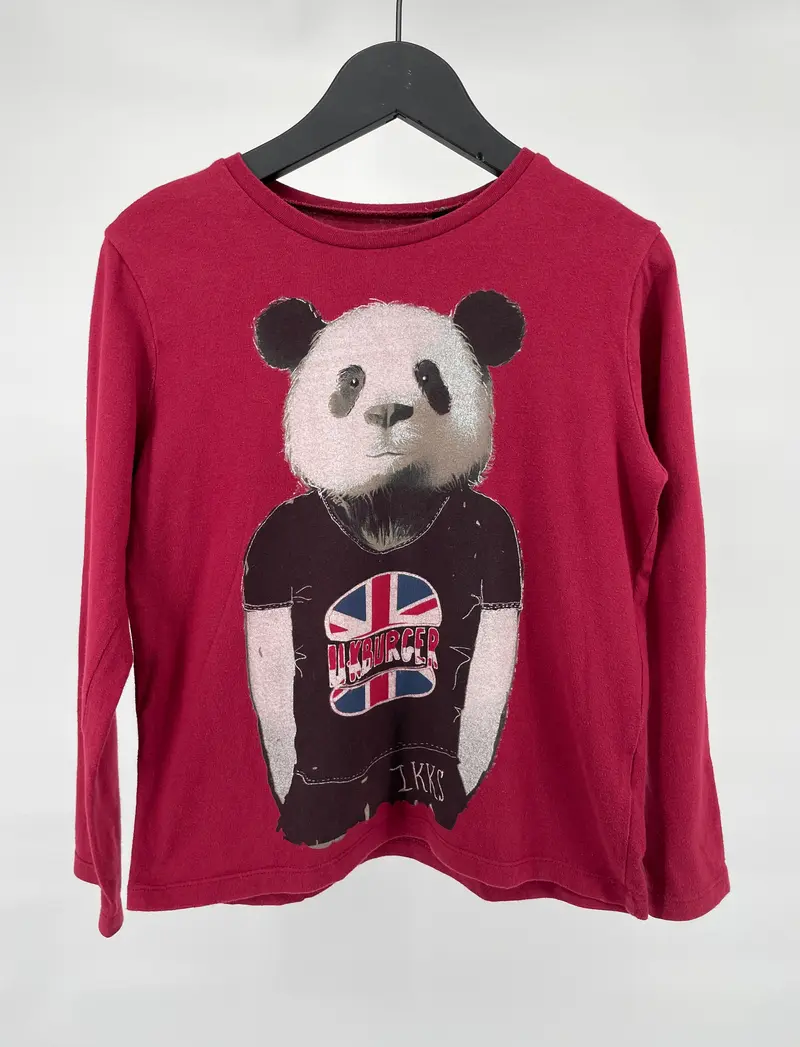 Longsleeve Rood Pandabeer Maat 128