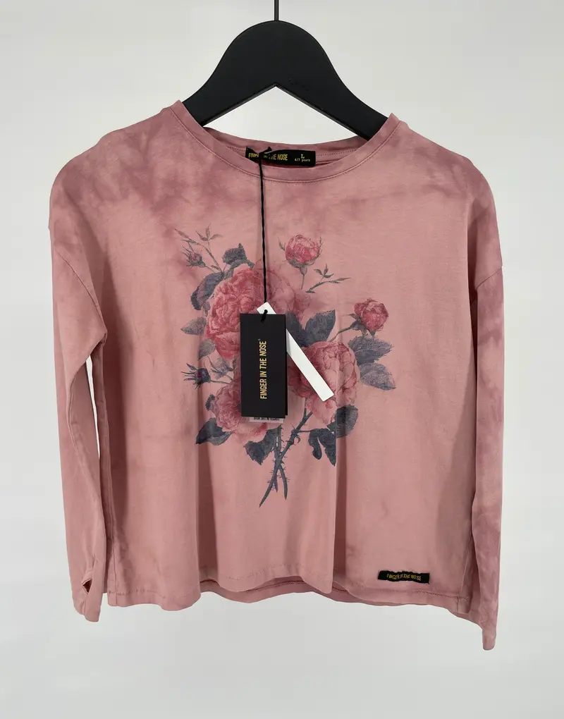 Longsleeve Roze met Rozen Maat 122