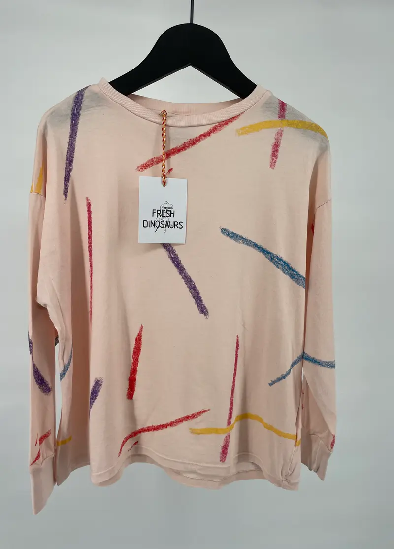 Longsleeve Roze Verfstrepen