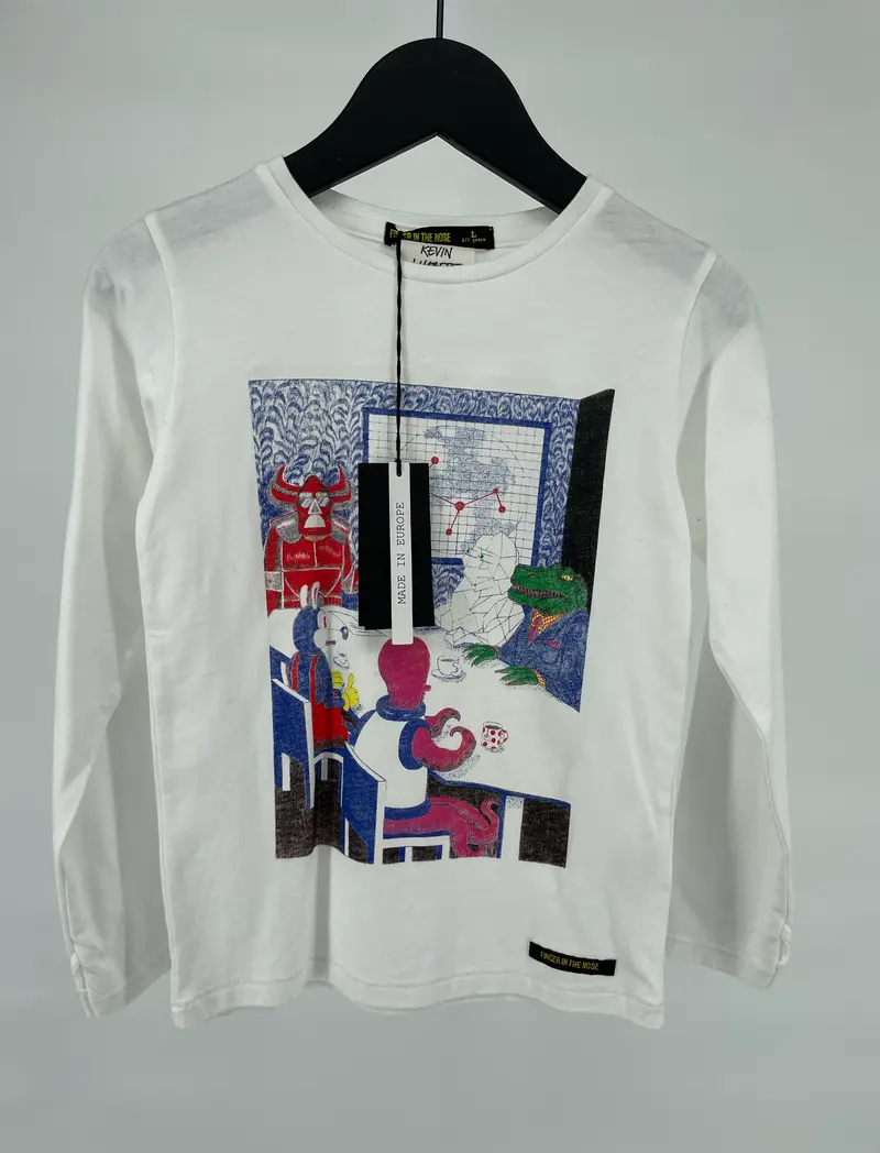 Longsleeve Wit Monsters Maat 122
