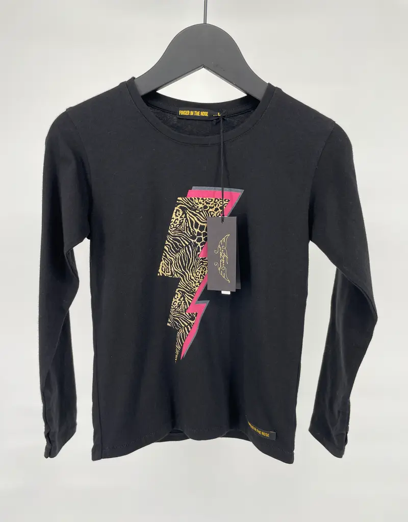 Longsleeve Zwart Bliksem Maat 122