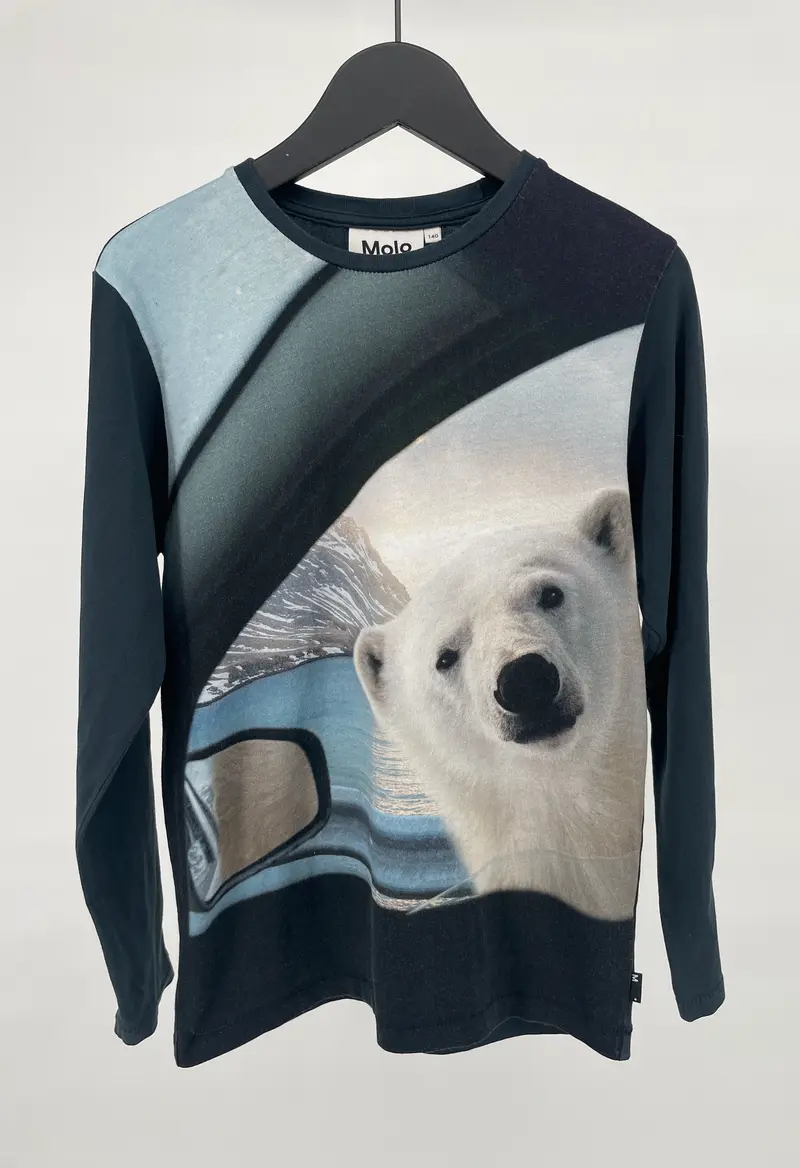 Longsleeve Zwart IJsbeer Maat 140