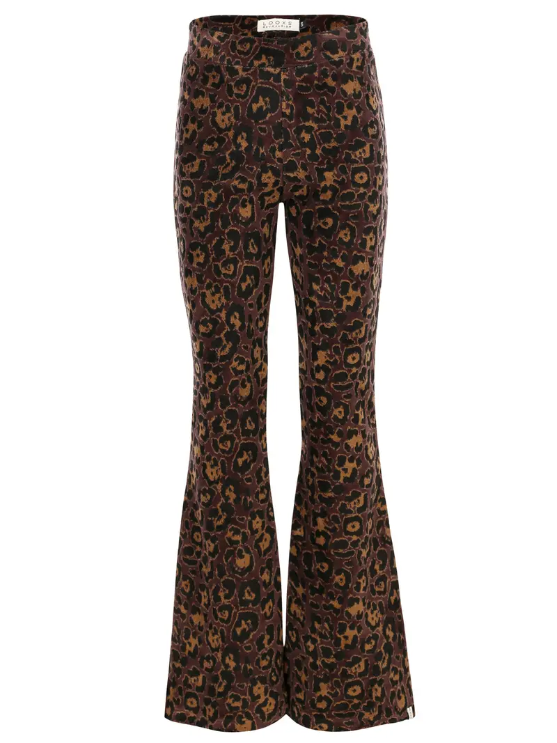 Looxs Little - Velours flared broekje Leopard