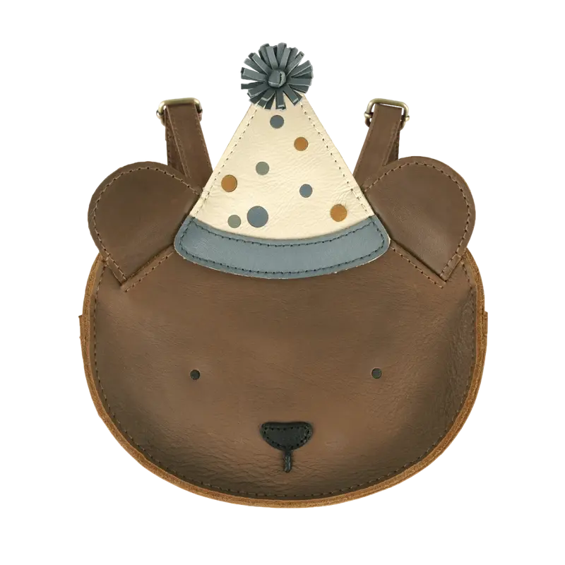 Louen Schoolbag | Festive Bear | Cognac Classic Leather