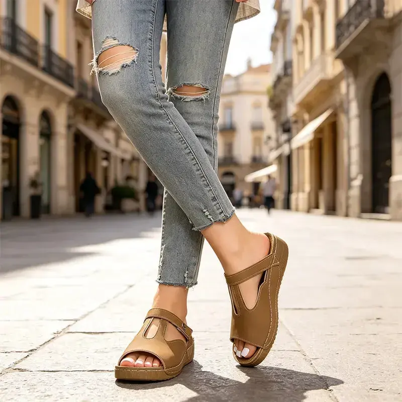 Luave | Modische Damen-Sandalen aus echtem Leder