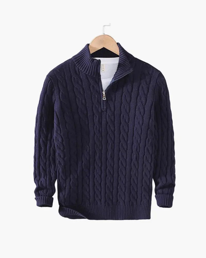 Lukas | Klassischer Strickpullover mit Half-Zip