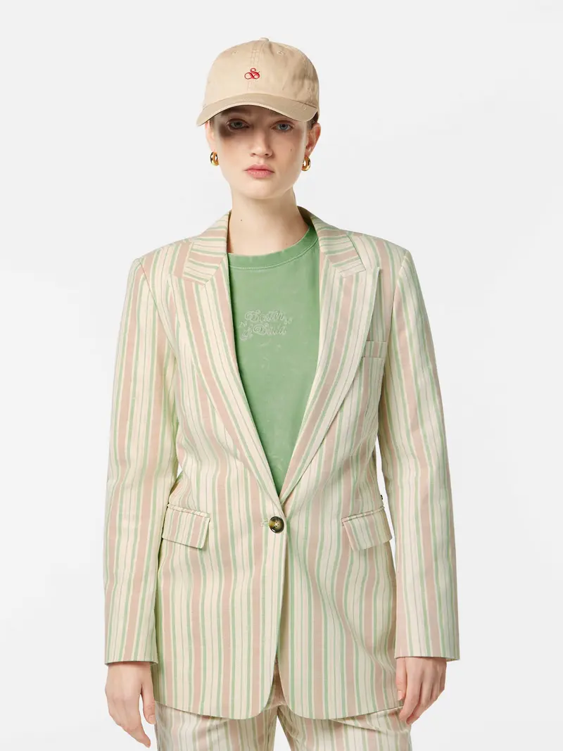 Lurex Cotton-Blend Single Breasted Blazer