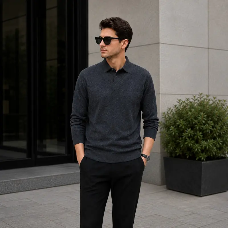 Lyon™ Premium-Strickpullover mit Integriertem Polokragen
