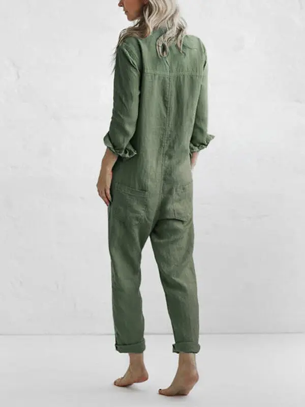 Majia | Damen Lässiger Jumpsuit | Langarm