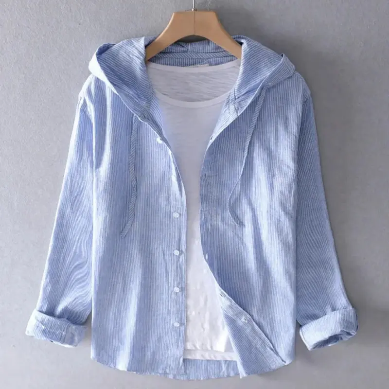 Malia | Lockere Leinenbluse mit Kapuze
