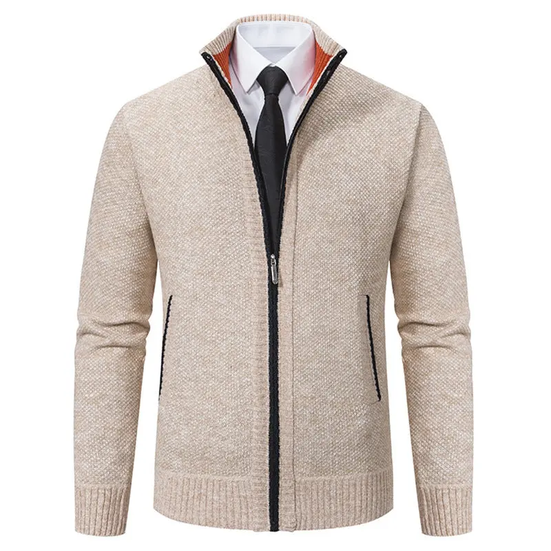 Malte | Herren Thermo Strickjacke mit Stehkragen