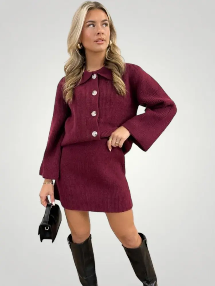 Maren | Elegantes Button-Down-Set mit Rock