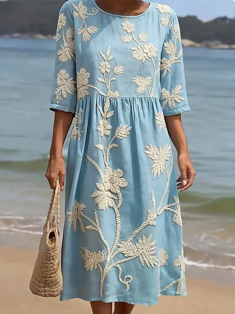 Marina - Luftiges Midikleid aus Leinen