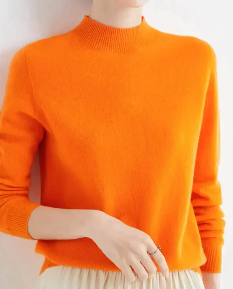 Marlene | Damen Weicher Stehkragen Kashmirpullover