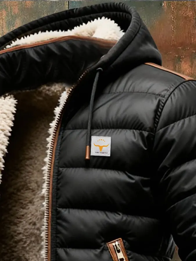 Martin | Gefütterte Herrenjacke Schwarz Sherpa komfortabel
