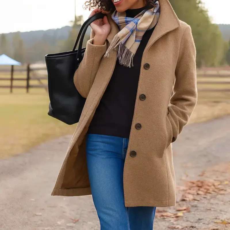 Mathilda | Langer Trenchcoat mit Knopfleiste