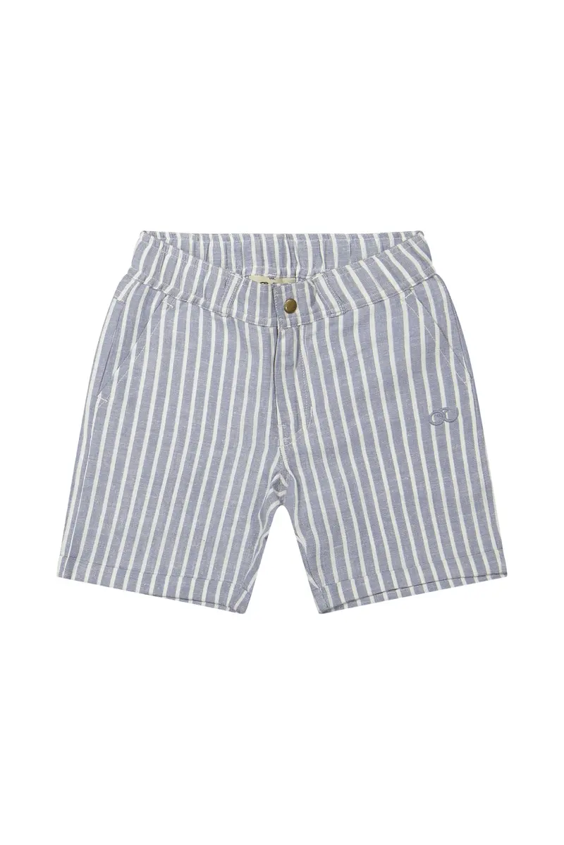 Mattis | Korte broek linnen | Sky - Cloud White streep