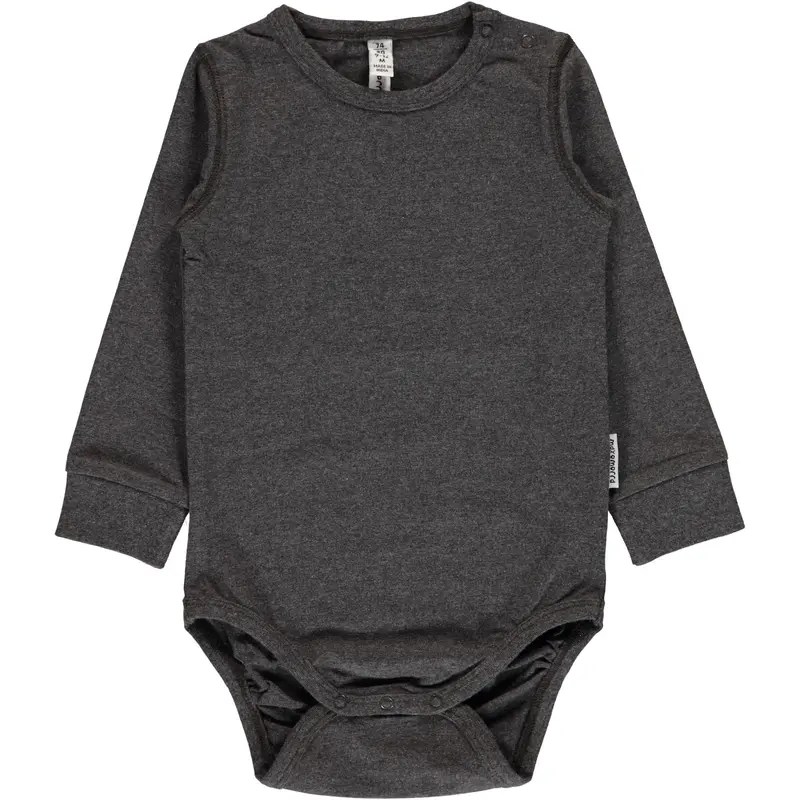 Maxomorra Body Grey Melange Dark - Romper Donker Grijs