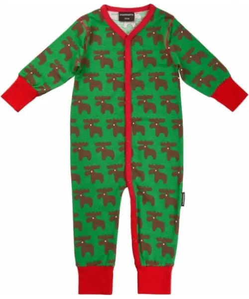 Maxomorra Jumpsuit Moose Button - Eland
