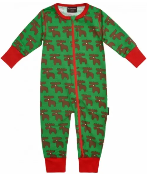 Maxomorra Jumpsuit Moose Zipper - Eland