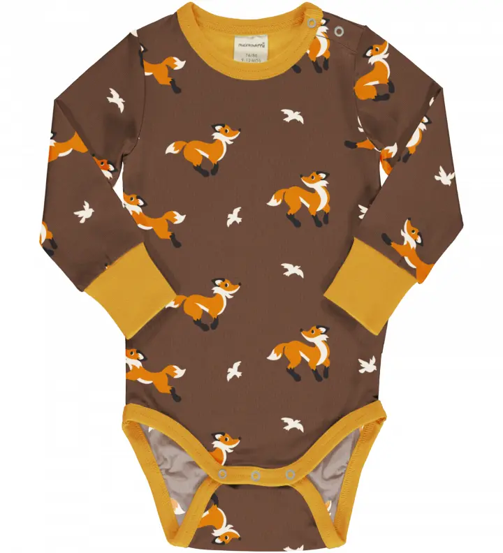 Maxomorra Longsleeve Romper Fox - Lange Mouwen Romper Vos